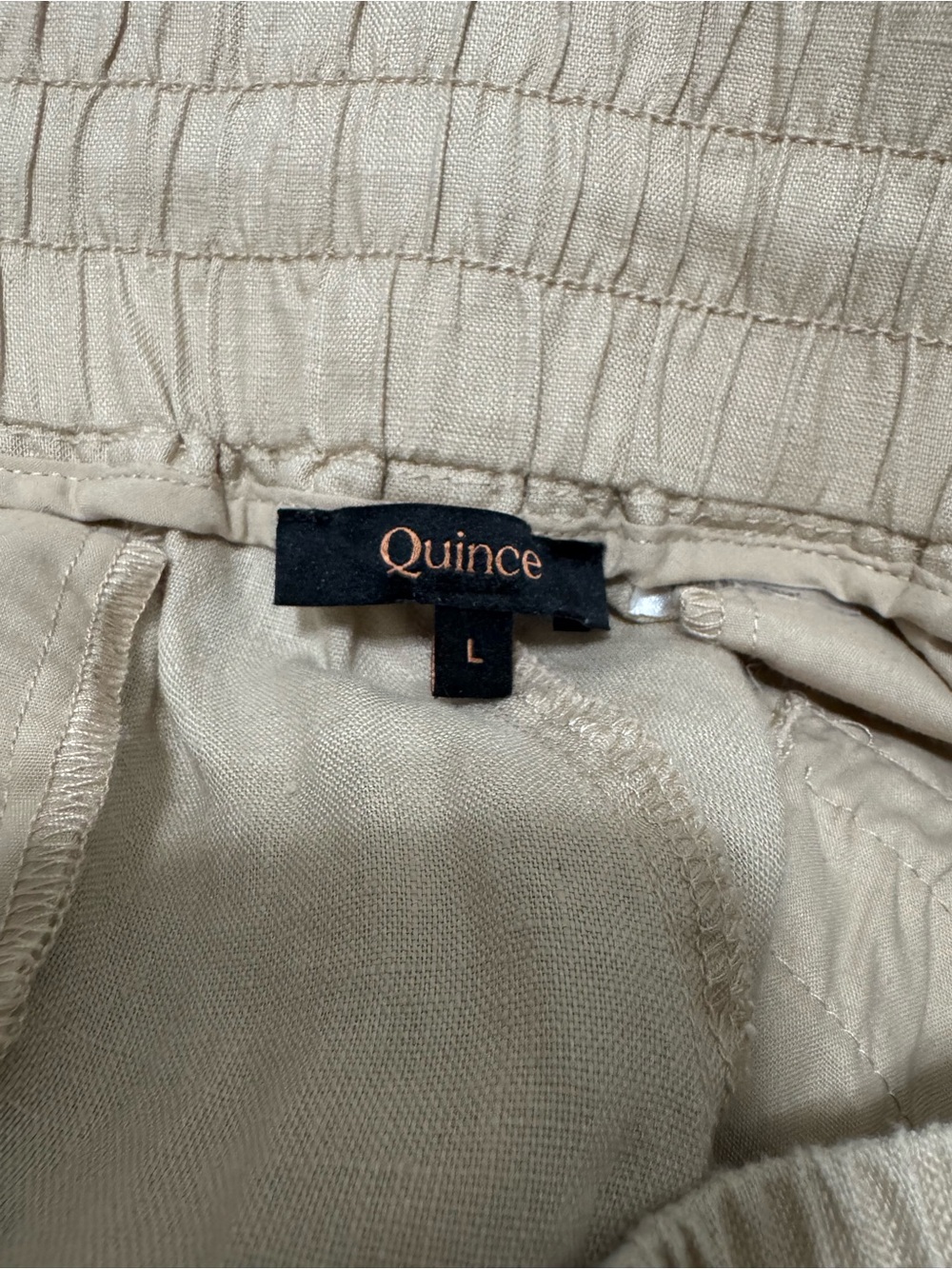 Quince Wide Leg Linen Pant Driftwood Large - Picture 8 of 13
